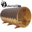 3 6m Sauna aus Thermoholz 2 2m Durchmesser und Holzofen Saunafass Sauna-Fas